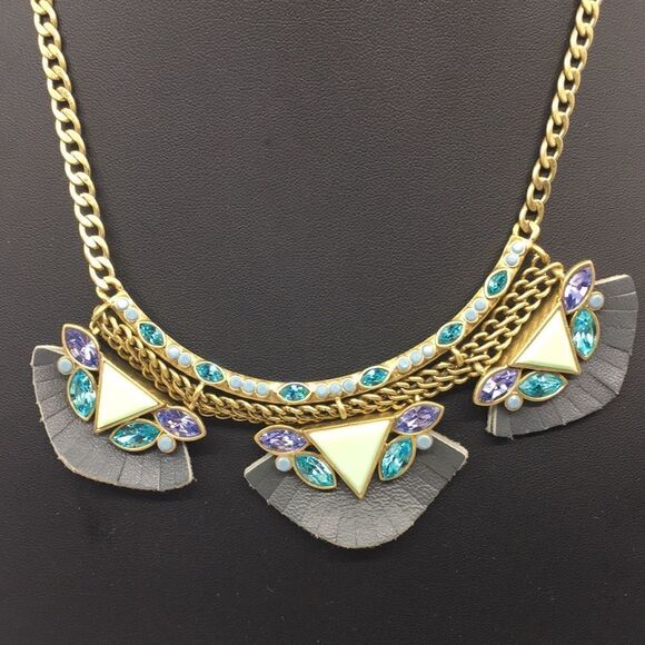 Silpada Posy Fringe Brass Crystal Necklace NWT - Picture 2 of 15